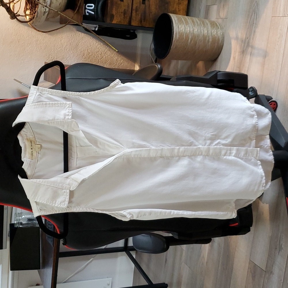 Cloth & Stone Tencel Lyocell White Button Shirt